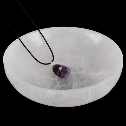 Large 5.5-6" Selenite Charging Bowl, Selenite Crystal, Meditation Bowl, Reiki, Jewelry Holder, Cleansing Bowl, Includes Amethyst Necklace