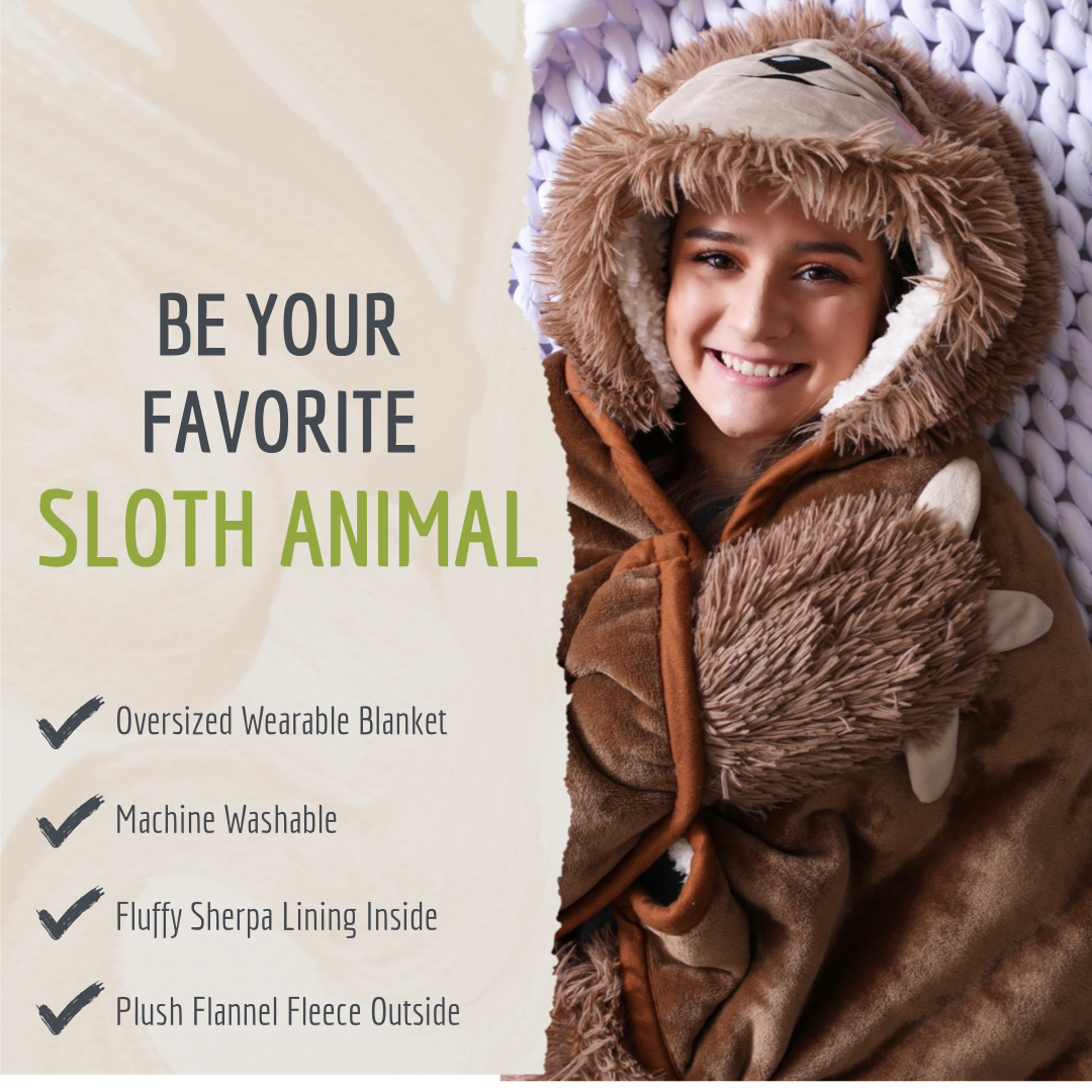 Llama Wearable Hooded Blanket - Cozy Oversized Blanket Hoodie with Claws Hand Gloves - Plush Flurry Fleece & Sherpa Hoodie - Gift for Women, Adults, and Kids