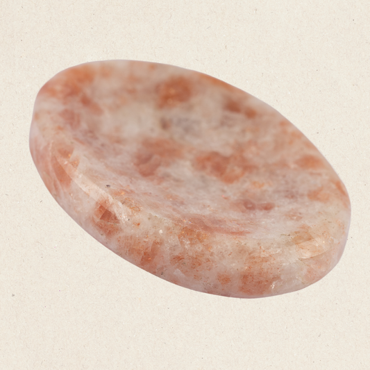 Sunstone Worry Stone for Anxiety Relief, Healing Crystals & Natural Energy Healing Thumb Stone, Perfect Meditation & Spiritual Gift