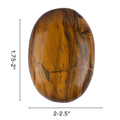 Tiger Eye Palm Stone Crystal - Natural Healing Stone for Anxiety Relief & Meditation - Polished Tiger Eye Worry Stone - Spiritual Gift