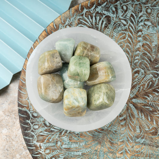 Aquamarine Crystal Tumble Stone - Authentic Polished Stone for Meditation, Spiritual Gifts, Chakra Healing, Reiki, & Energy Work