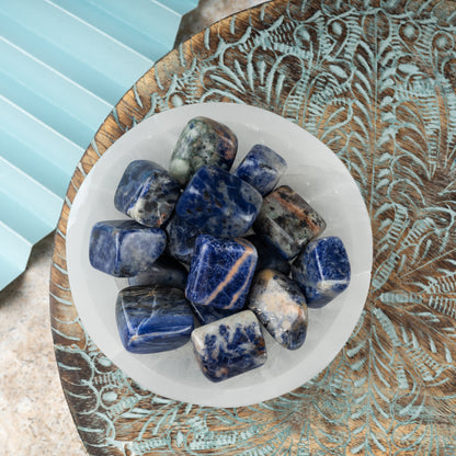 Sodalite Crystal Tumble Stone - Authentic Polished Stone for Meditation, Spiritual Gifts, Chakra Healing, Reiki, & Energy Work