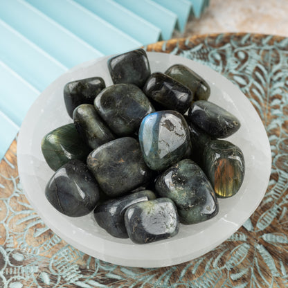 Labradorite Crystal Tumble Stone - Authentic Polished Stone for Meditation, Spiritual Gifts, Chakra Healing, Reiki, & Energy Work