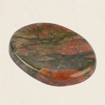 Unakite Worry Stone for Anxiety Relief, Healing Crystals & Natural Energy Healing Thumb Stone, Perfect Meditation & Spiritual Gift