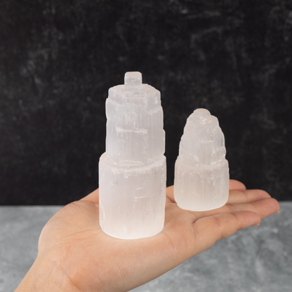 Selenite Towers, Mini Selenite Tower, Selenite, Charging Selenite, Charging Stone, Dream Stone, Crown Chakra, Meditation, 2.5", 4", 6" or 8"