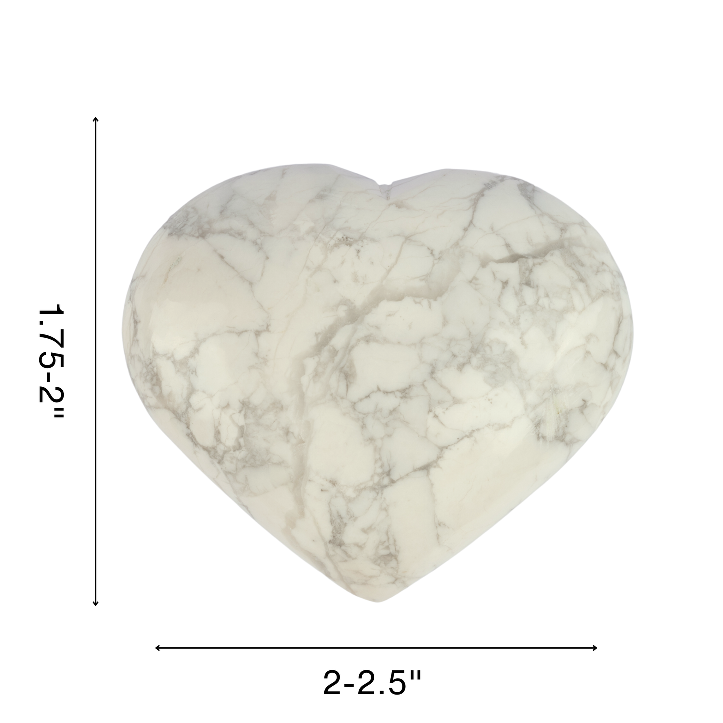 Howlite Heart Palm Stone Crystal - Natural Healing Stone for Anxiety Relief & Meditation - Polished Howlite Worry Stone - Spiritual Gift