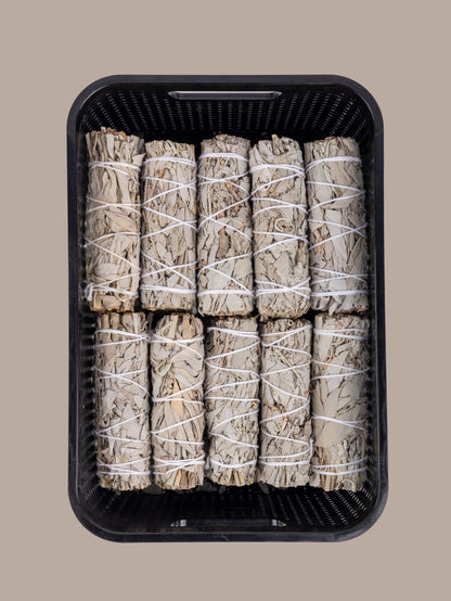 White Sage Smudge Stick – 4” Sage Bundle for Home Cleansing, Energy Healing, Meditation, Reiki, and Clearing Negative Energy- Includes Smudging Guide