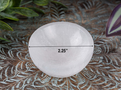 2.25" Mini Selenite Charging Bowl, Selenite Crystal, Meditation Bowl, Reiki Bowl, Jewelry Holder, Ideal for Small Crystal Stones