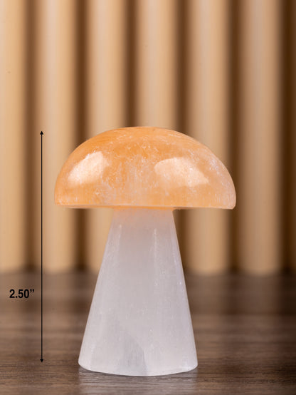 Selenite Mushroom Crystal Decor - 2.5 Inch Selenite Crystal for Meditation Accessories and Spiritual Room Decor, Selenite Crystal Tower for Energy Healing and Protection Crystals