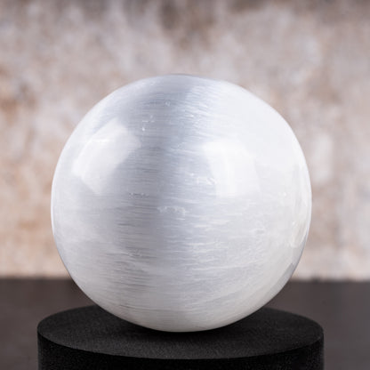 Selenite Sphere with Stand, Selenite Crystal Ball, Natural Crystal Decor, Crystal Gift, Choose Size
