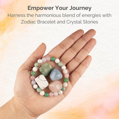 Calm and Peace Manifestation Crystal Bracelet & Tumbled Crystals, Healing Crystal Set,  Energy Crystals, Intention Bracelet Crystal Kit