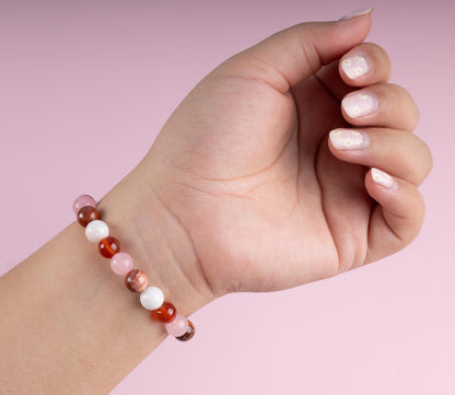 Cancer Zodiac Crystal Bracelet and Tumbled Crystals, Birthstone Crystal Set, Zodiac Crystal Gift, Healing Crystal Set, Birthday Crystal Set