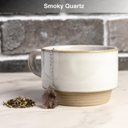 Raw Crystal Tea Infuser, Loose Leaf Tea Steeper with Natural Stone, Tea Lover Gift, Rough Crystal Tea Ball, Amethyst, Rose Quartz & More