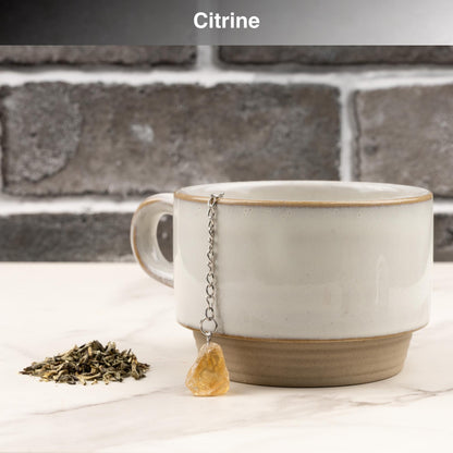 Raw Crystal Tea Infuser, Loose Leaf Tea Steeper with Natural Stone, Tea Lover Gift, Rough Crystal Tea Ball, Amethyst, Rose Quartz & More
