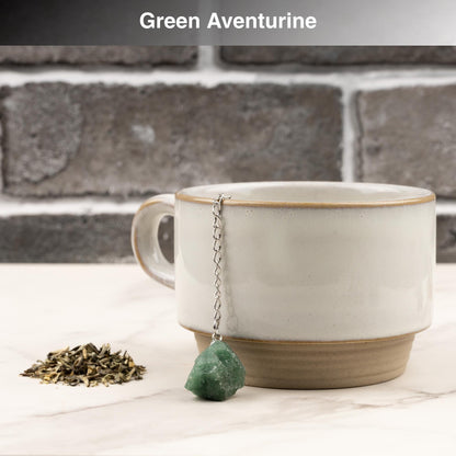 Raw Crystal Tea Infuser, Loose Leaf Tea Steeper with Natural Stone, Tea Lover Gift, Rough Crystal Tea Ball, Amethyst, Rose Quartz & More