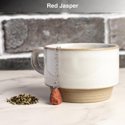 Raw Crystal Tea Infuser, Loose Leaf Tea Steeper with Natural Stone, Tea Lover Gift, Rough Crystal Tea Ball, Amethyst, Rose Quartz & More