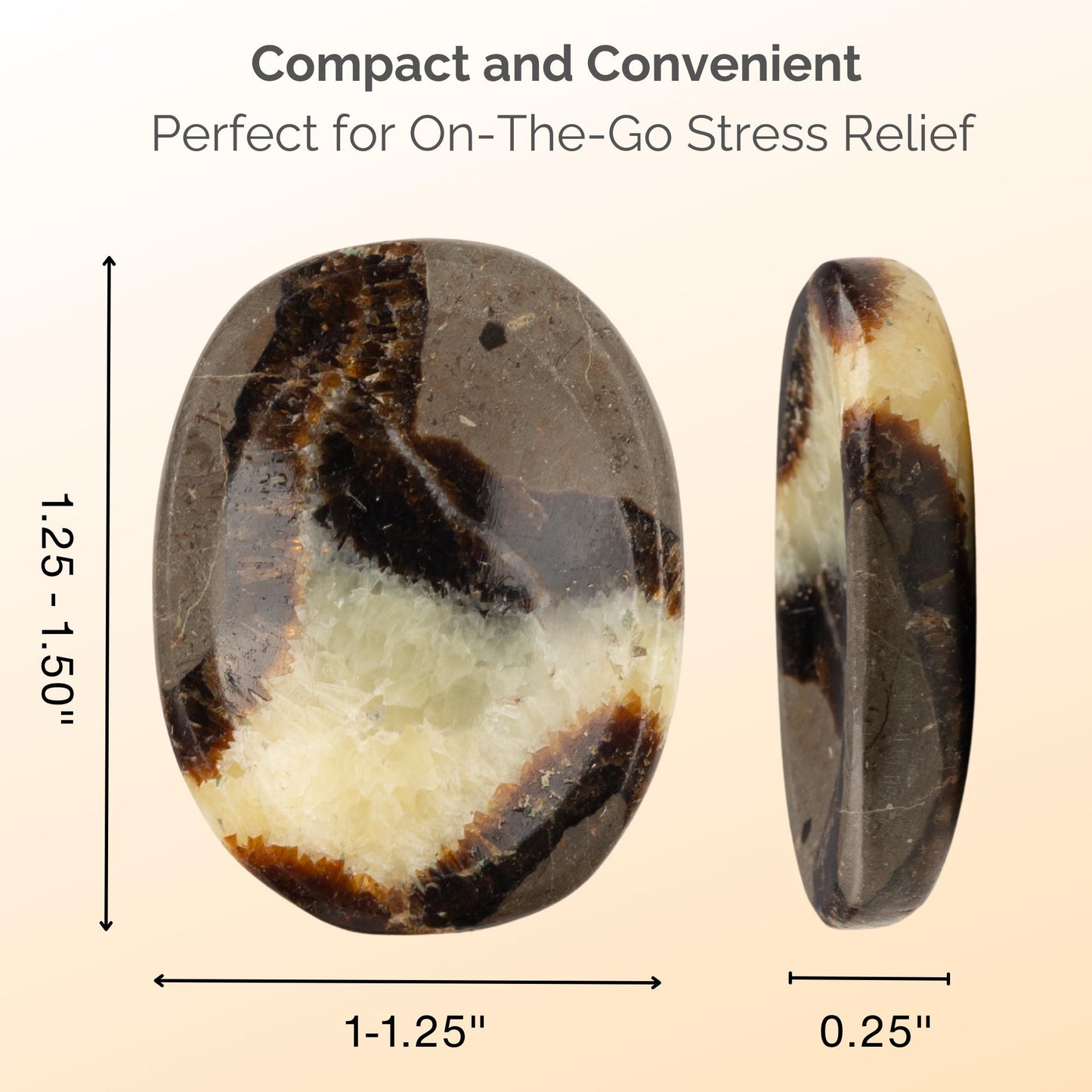 Septarian Worry Stone for Anxiety Relief, Healing Crystals and Natural Energy Healing Thumb Stone, Perfect Meditation & Spiritual Gift