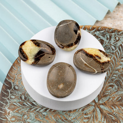 Septarian Worry Stone for Anxiety Relief, Healing Crystals and Natural Energy Healing Thumb Stone, Perfect Meditation & Spiritual Gift