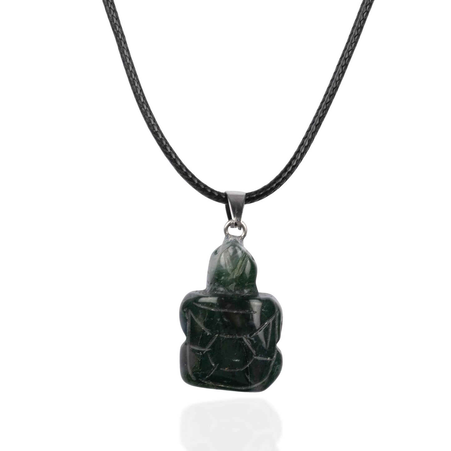 Turtle Pendant Crystal Necklace with 18" Black Cord, Natural Healing Crystal Jewelry Gift, Amethyst, Rose Quartz, Lapis Lazuli, Red Jasper
