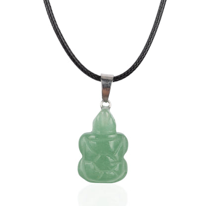 Turtle Pendant Crystal Necklace with 18" Black Cord, Natural Healing Crystal Jewelry Gift, Amethyst, Rose Quartz, Lapis Lazuli, Red Jasper