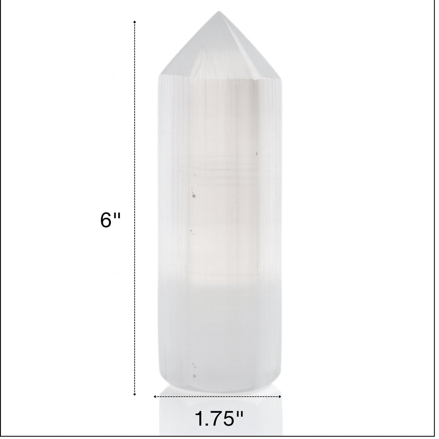 Selenite Tower Crystal Point, White Obelisk Charging Stone for Meditation, Altar Decor, and Crystal Grids, Available in 2 Sizes 4" and 6"