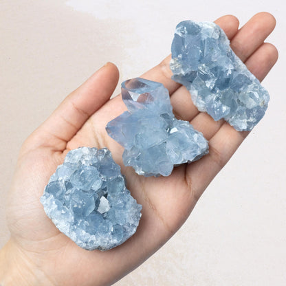 Natural Celestite Crystal Cluster, Raw Blue Celestite Stone, Mineral Specimen, Crystal Decor, Crystal Lovers Gift, Multiple Sizes Available
