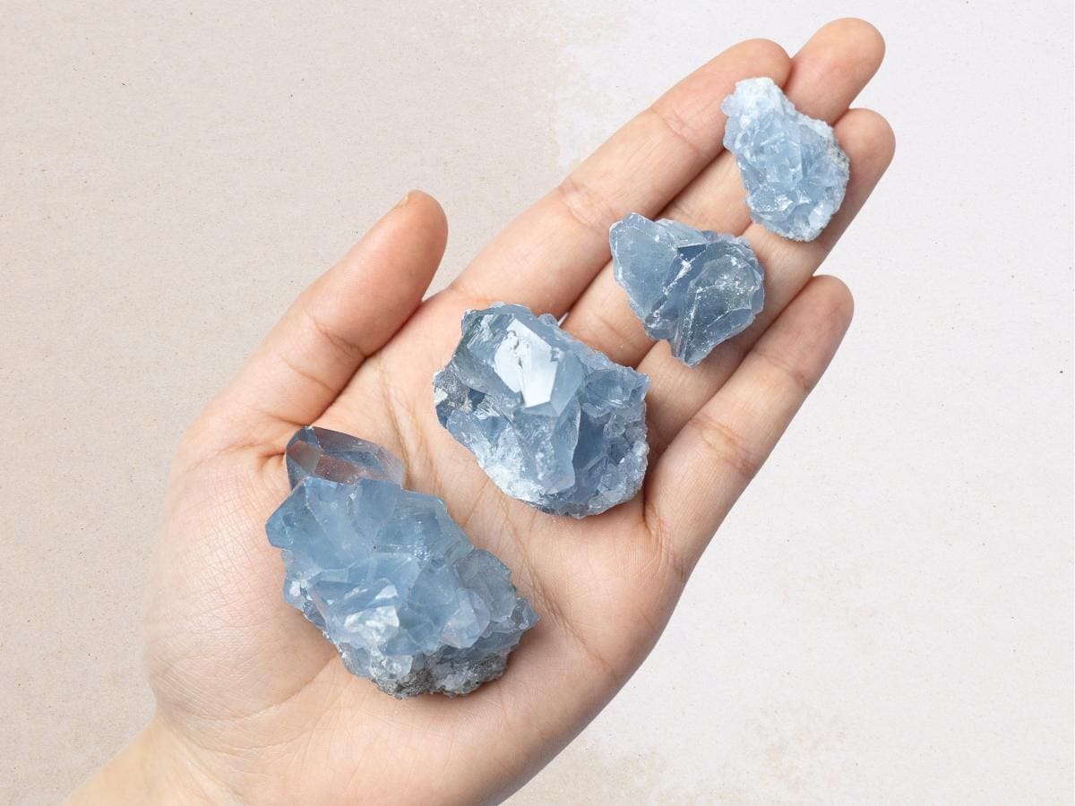 Natural Celestite Crystal Cluster, Raw Blue Celestite Stone, Mineral Specimen, Crystal Decor, Crystal Lovers Gift, Multiple Sizes Available