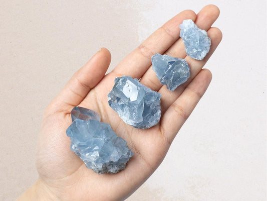 Natural Celestite Crystal Cluster, Raw Blue Celestite Stone, Mineral Specimen, Crystal Decor, Crystal Lovers Gift, Multiple Sizes Available