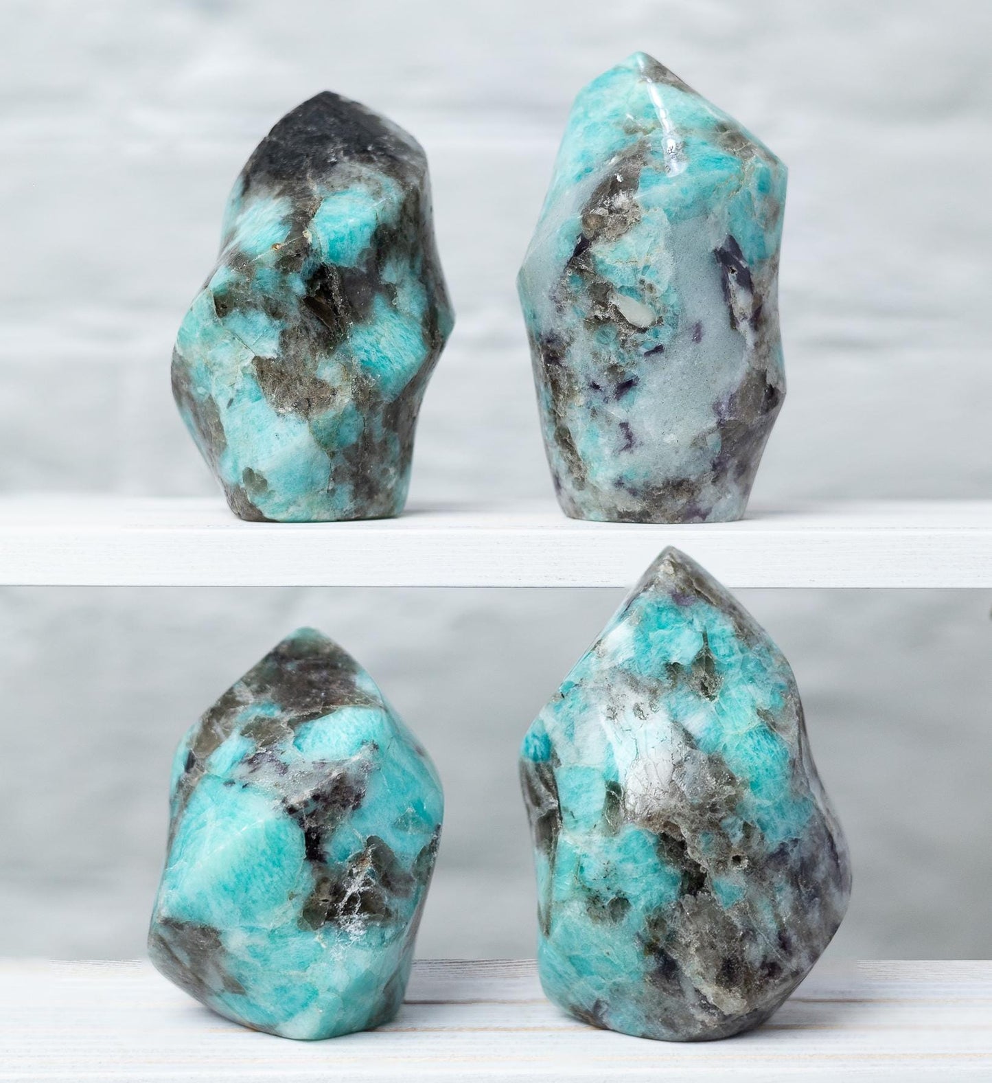 Amazonite Flame, Natural Hand Carved Crystal, Decorative Stone for Home Decor, Crafting, Crystal Gift
