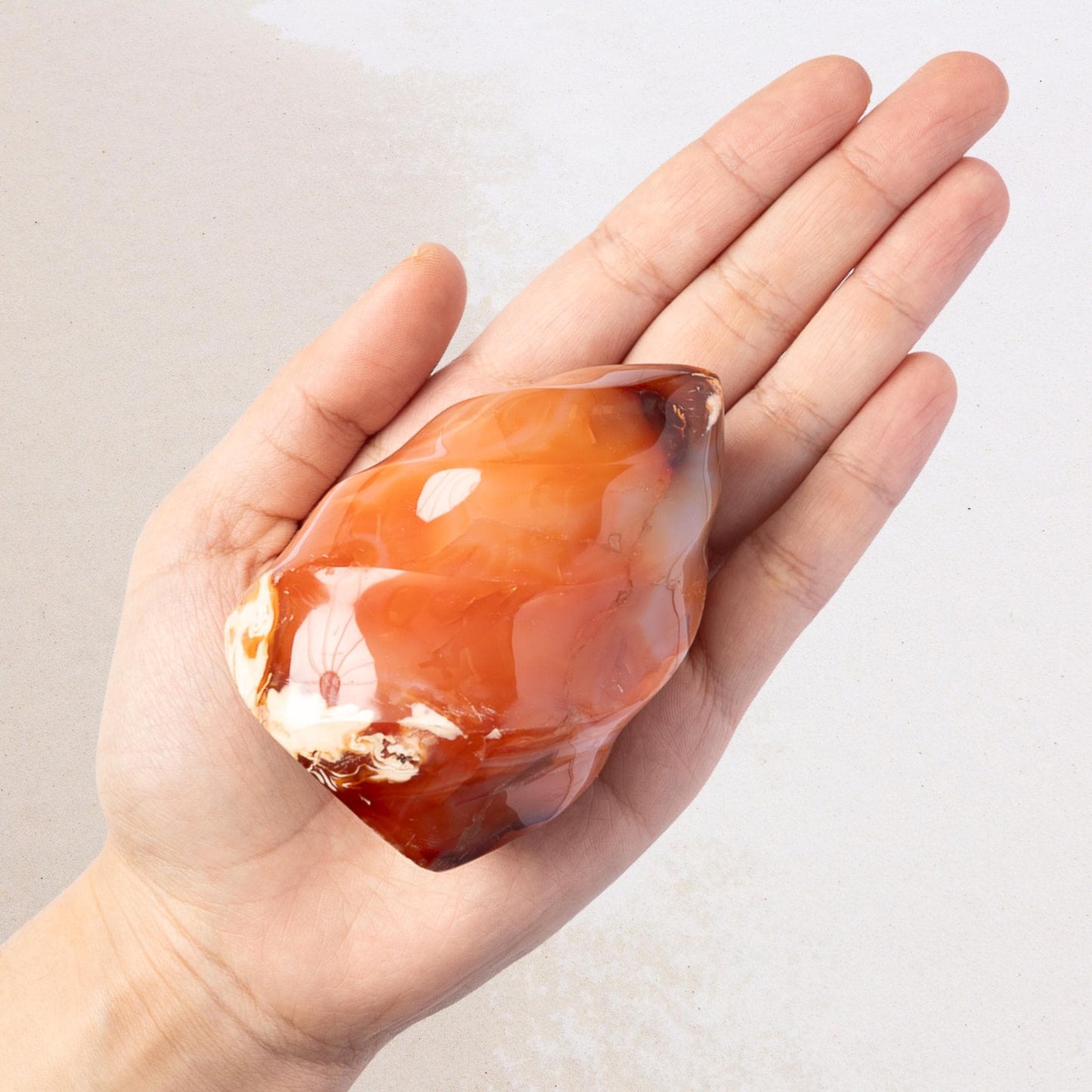 Carnelian Flame, Natural Hand Carved Crystal, Decorative Stone for Home Decor, Crafting, Display, Crystal Gift