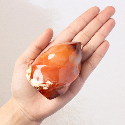 Carnelian Flame, Natural Hand Carved Crystal, Decorative Stone for Home Decor, Crafting, Display, Crystal Gift