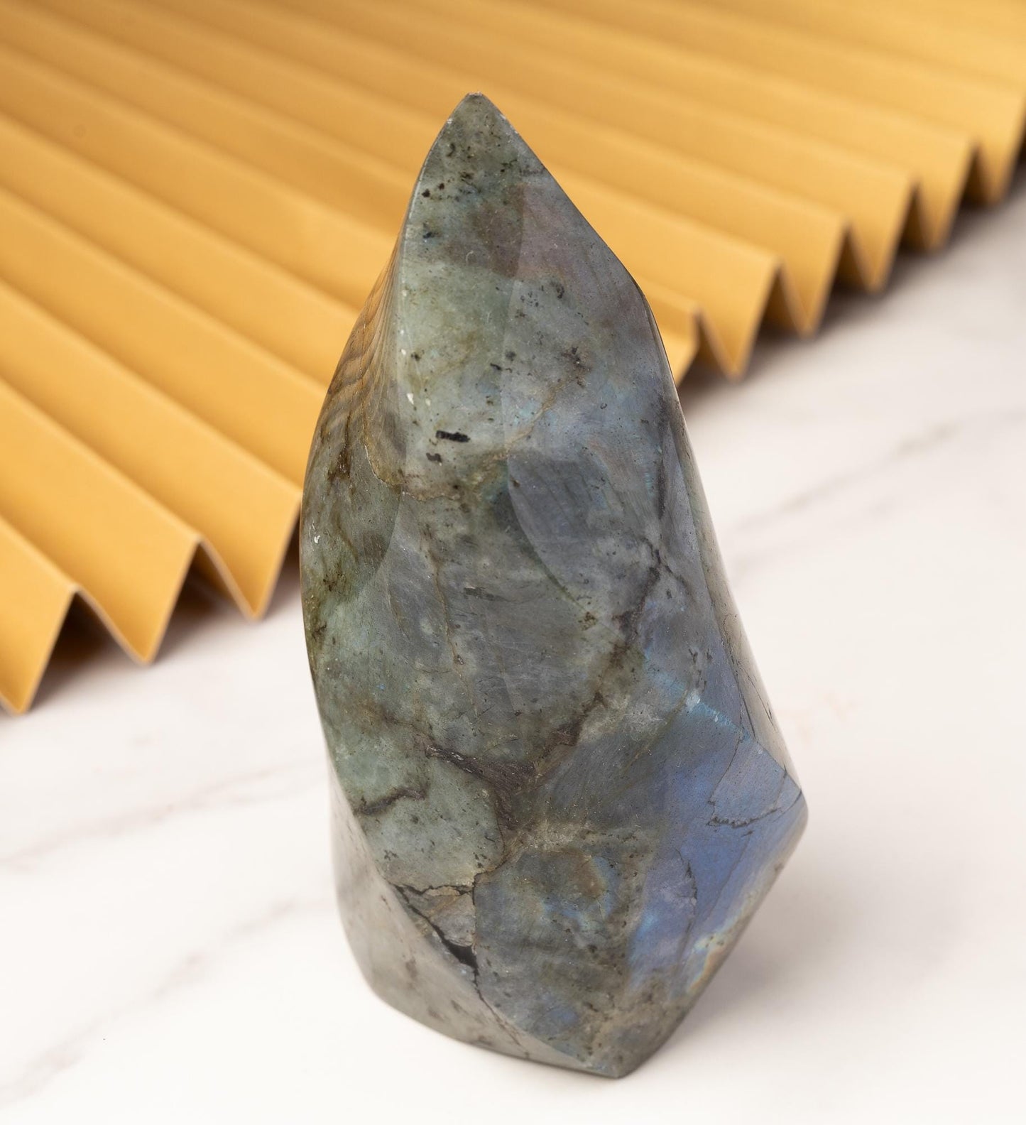 Labradorite Flame, Natural Hand Carved Crystal, Decorative Stone for Home Decor, Crafting, Crystal Display & Gift