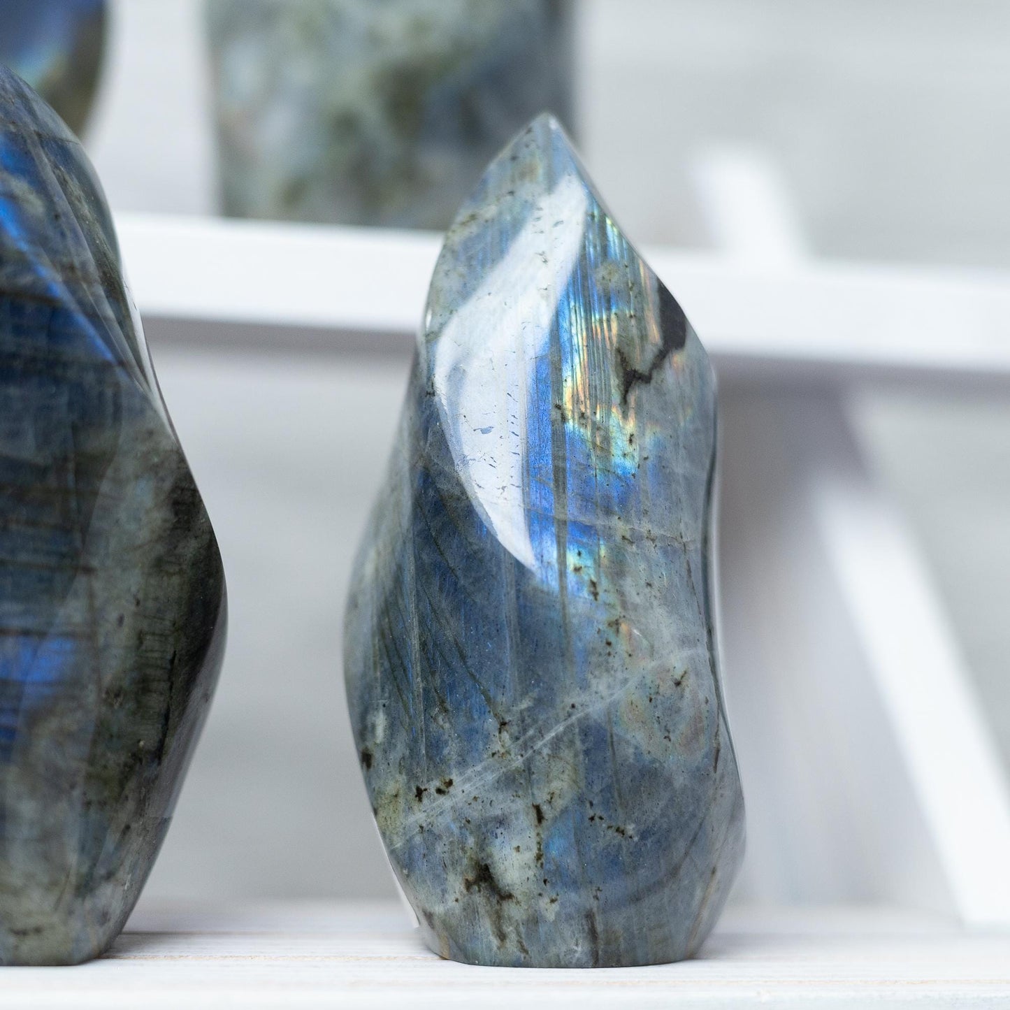 Labradorite Flame, Natural Hand Carved Crystal, Decorative Stone for Home Decor, Crafting, Crystal Display & Gift