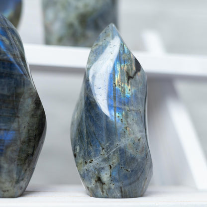 Labradorite Flame, Natural Hand Carved Crystal, Decorative Stone for Home Decor, Crafting, Crystal Display & Gift