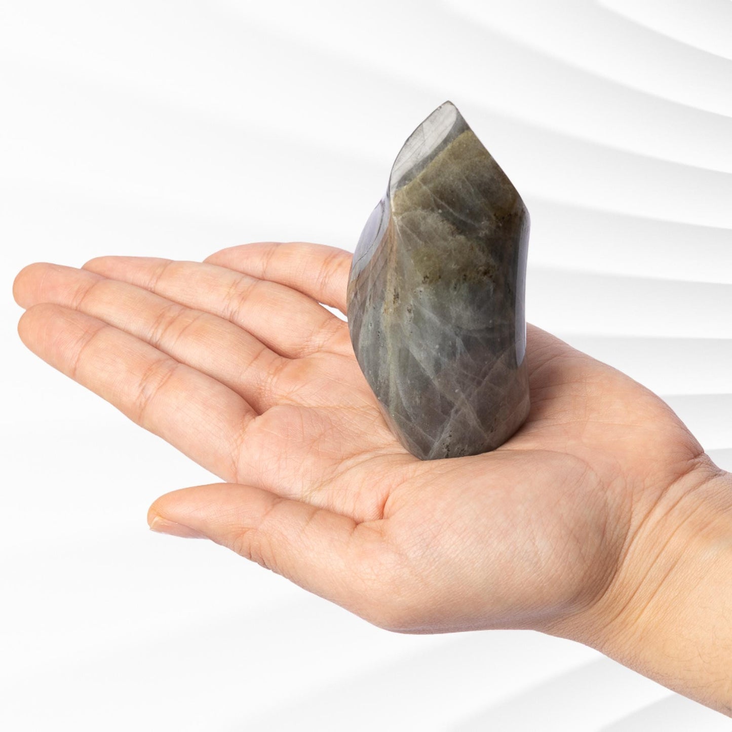 Labradorite Flame, Natural Hand Carved Crystal, Decorative Stone for Home Decor, Crafting, Crystal Display & Gift