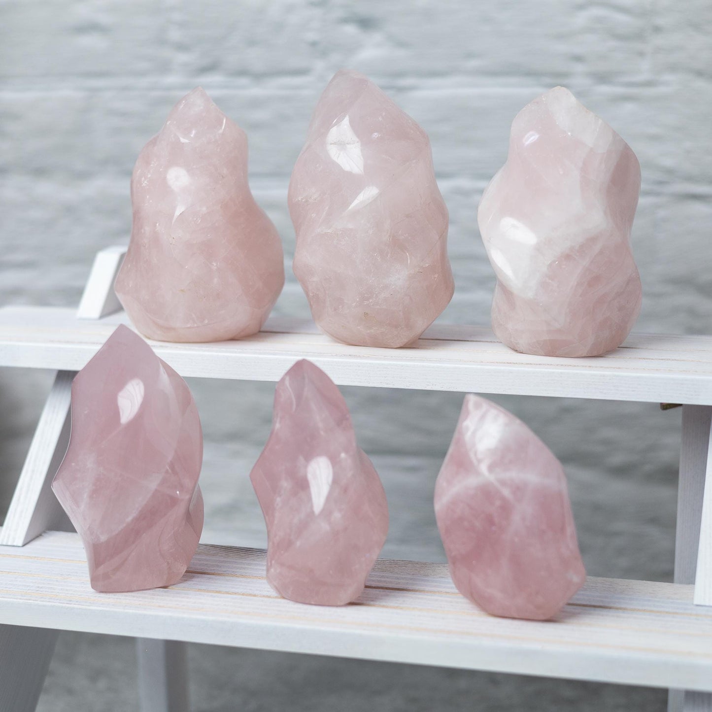 Rose Quartz Flame, Natural Hand Carved Crystal, Decorative Stone for Home Decor, Crafting, Crystal Gift