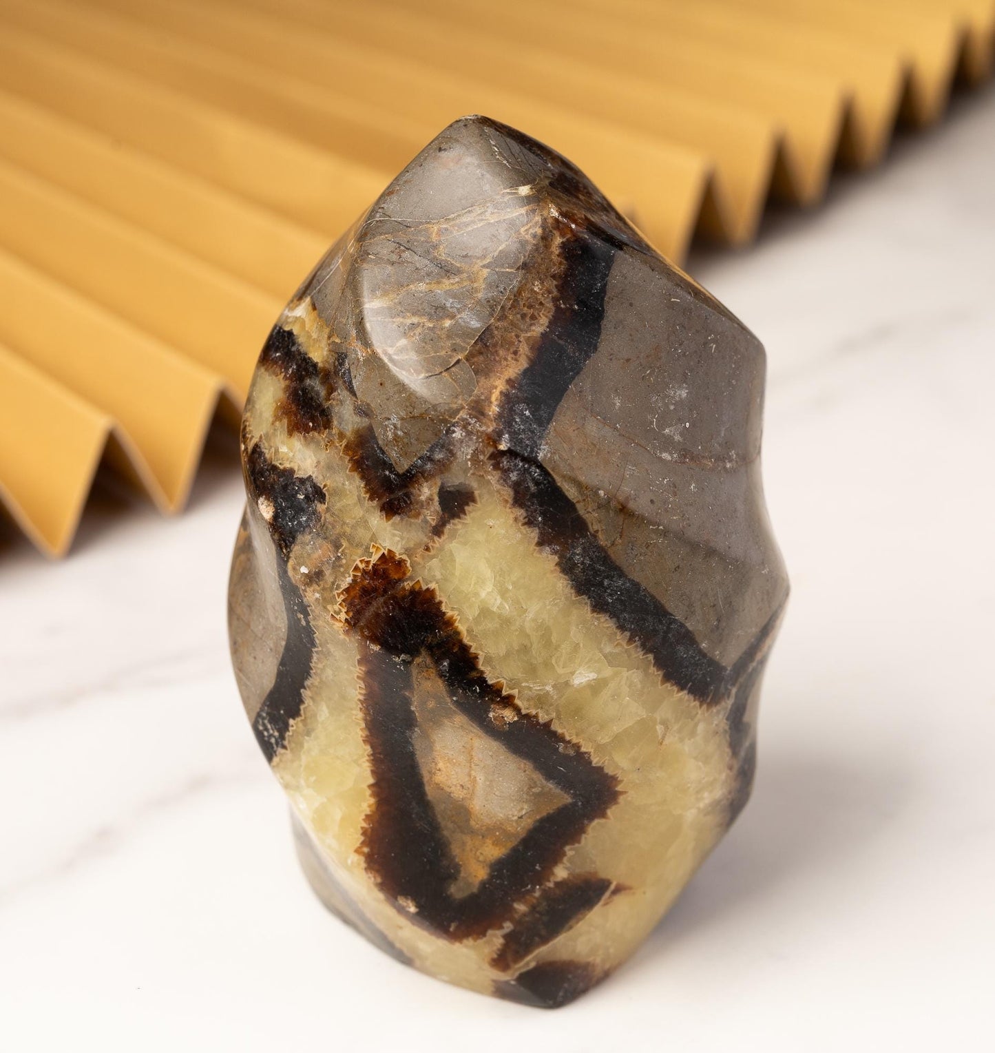 Septarian Flame, Natural Hand Carved Crystal, Decorative Stone for Home Decor, Crafting, Crystal Gift