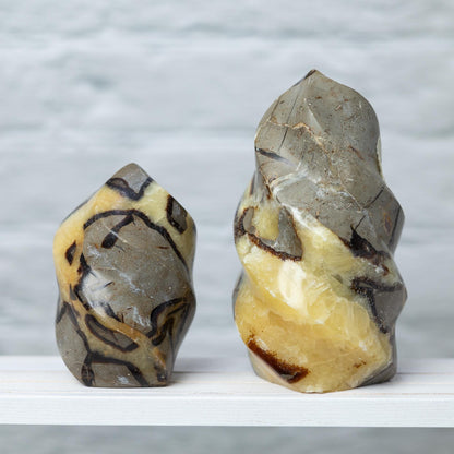 Septarian Flame, Natural Hand Carved Crystal, Decorative Stone for Home Decor, Crafting, Crystal Gift