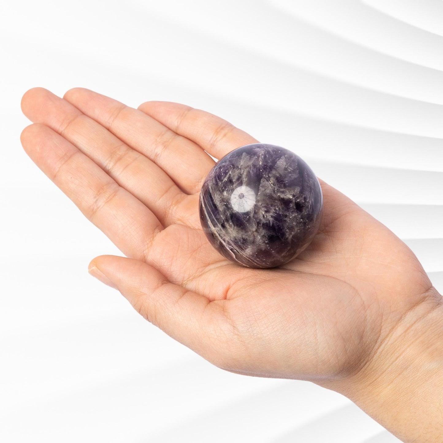 Amethyst Sphere with Stand, Natural Polished Crystal Ball, Decorative Stone, Home Decor, Crafting, Display Piece, Crystal Gift