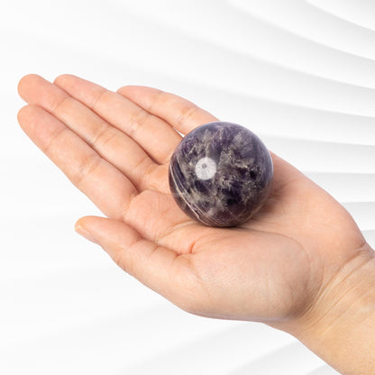 Amethyst Sphere with Stand, Natural Polished Crystal Ball, Decorative Stone, Home Decor, Crafting, Display Piece, Crystal Gift