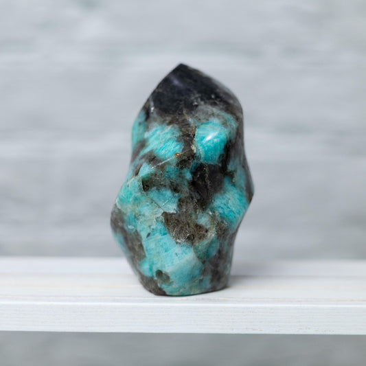 Amazonite Flame, Natural Hand Carved Crystal, Decorative Stone for Home Decor, Crafting, Crystal Gift
