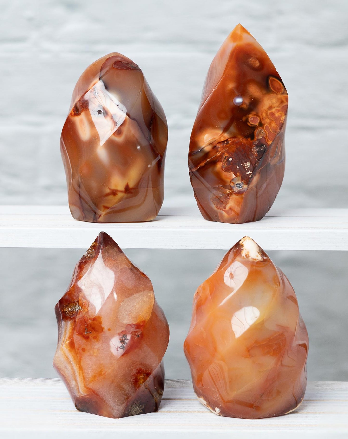 Carnelian Flame, Natural Hand Carved Crystal, Decorative Stone for Home Decor, Crafting, Display, Crystal Gift