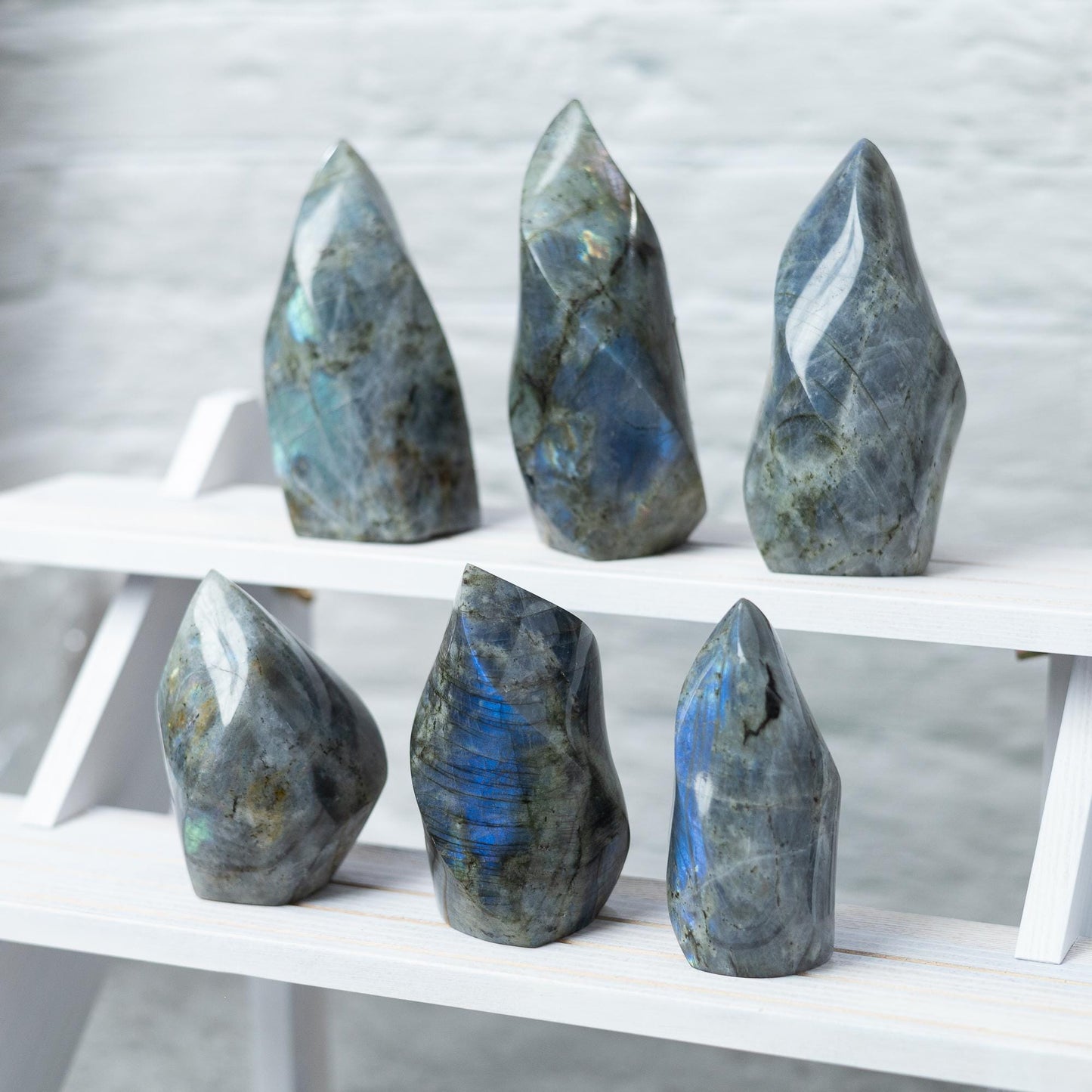 Labradorite Flame, Natural Hand Carved Crystal, Decorative Stone for Home Decor, Crafting, Crystal Display & Gift