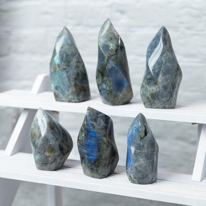 Labradorite Flame, Natural Hand Carved Crystal, Decorative Stone for Home Decor, Crafting, Crystal Display & Gift