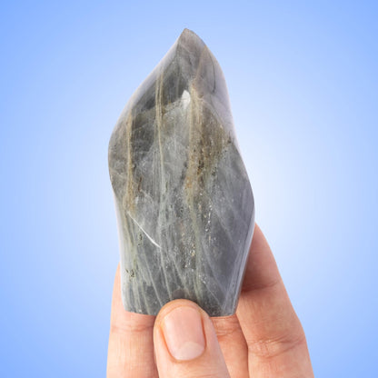 Labradorite Flame, Natural Hand Carved Crystal, Decorative Stone for Home Decor, Crafting, Crystal Display & Gift