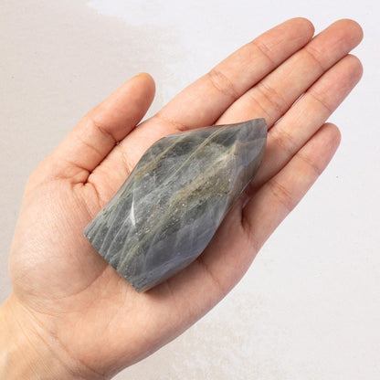 Labradorite Flame, Natural Hand Carved Crystal, Decorative Stone for Home Decor, Crafting, Crystal Display & Gift