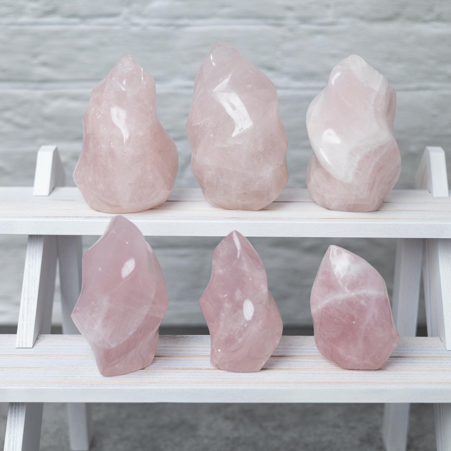 Rose Quartz Flame, Natural Hand Carved Crystal, Decorative Stone for Home Decor, Crafting, Crystal Gift