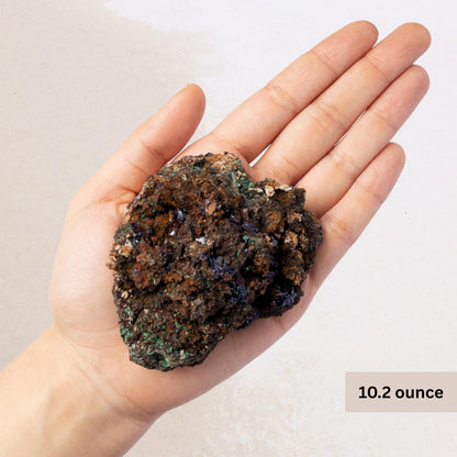Azurite with Malachite on Matrix, Bladed Crystal Cluster, Natural Mineral Specimen, Healing Crystals for Meditation, Crystal Decor & Gift