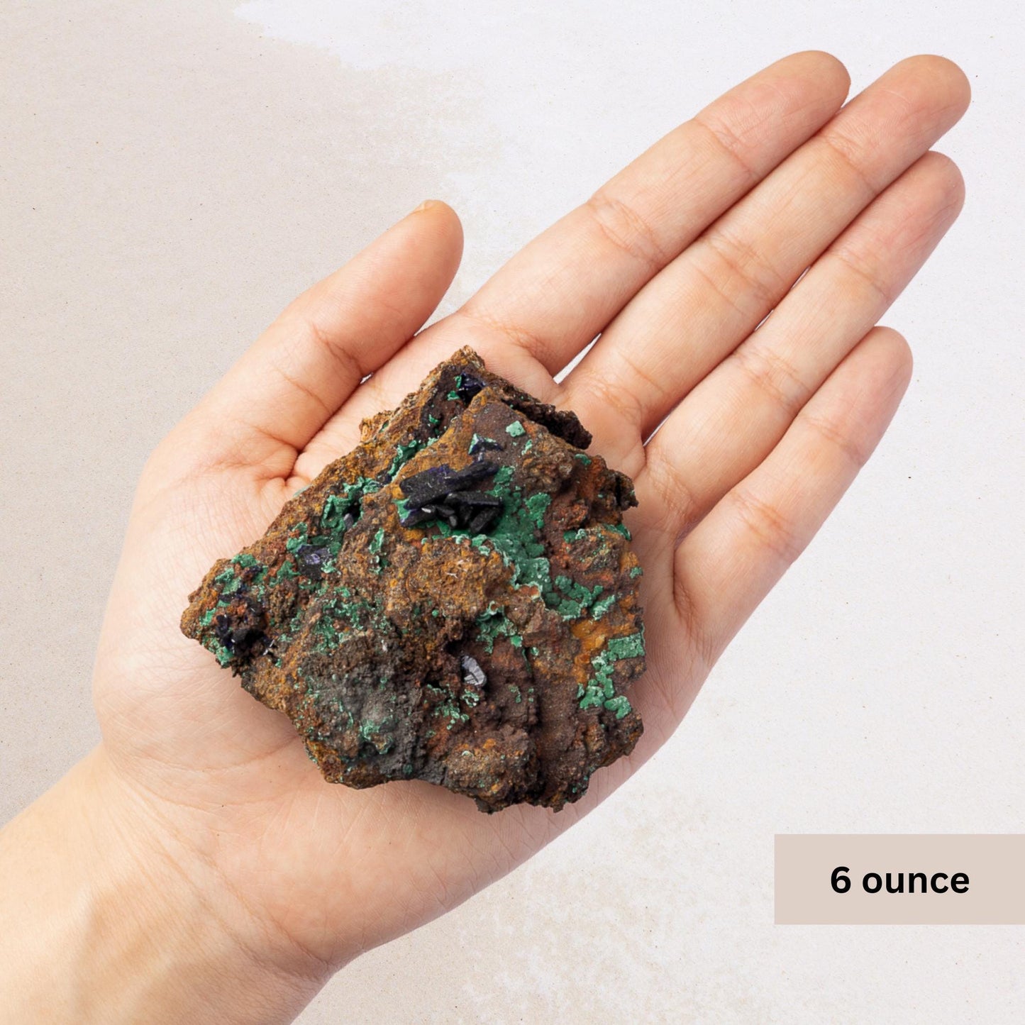 Azurite with Malachite on Matrix, Bladed Crystal Cluster, Natural Mineral Specimen, Healing Crystals for Meditation, Crystal Decor & Gift