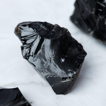 Raw Black Obsidian Stone, Natural Volcanic Glass Specimen, Rough Crystal, Collector Stone, Craft Supply, Choose Your Size